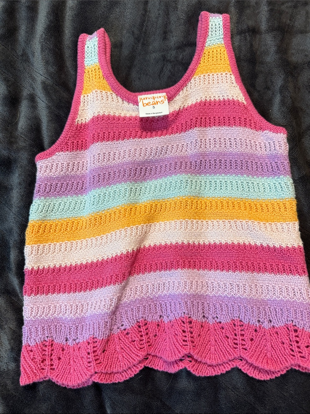 Gymboree Crochet Stripe Tank Top in Pink, Purple, Aqua & Yellow